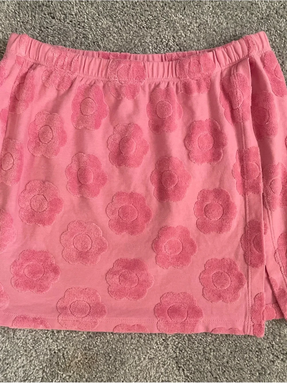 Frankie’s Bikini Pink Stacy Flowerchild Terry Skirt ~ M